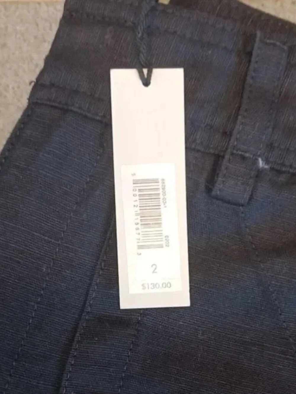 NWT Black sz 2 Banana Republic Mya Cotton Linen Cargo Pant Lightweight